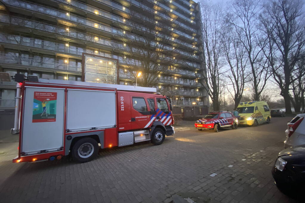 Flatwoning geventileerd na brand