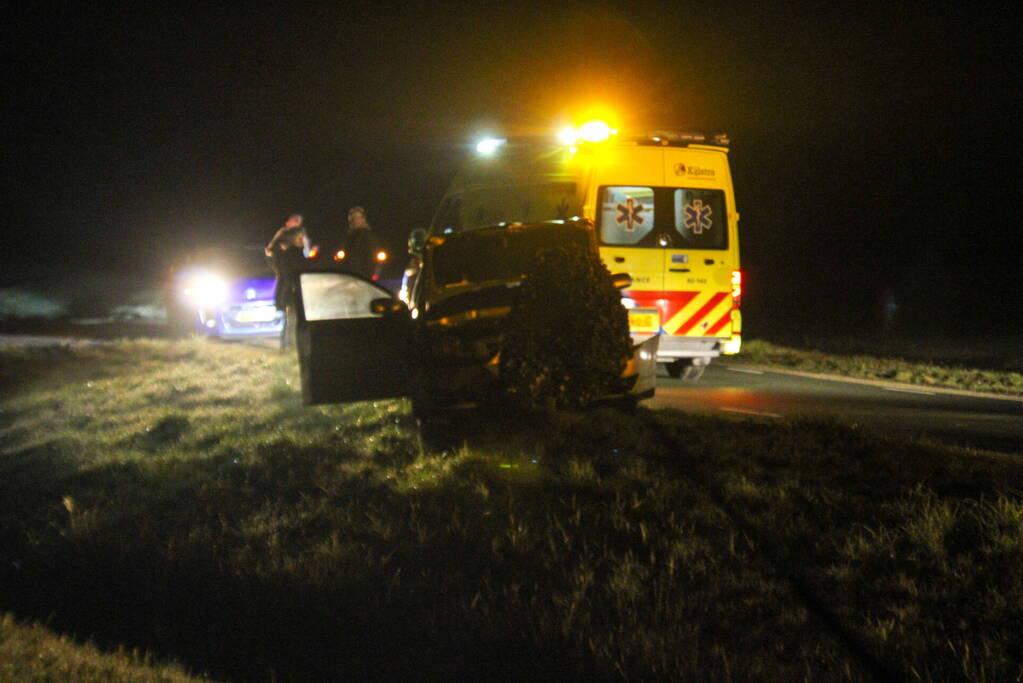 Flinke schade aan auto door botsing tegen boom