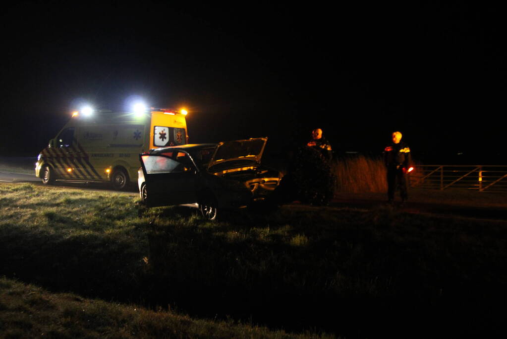 Flinke schade aan auto door botsing tegen boom