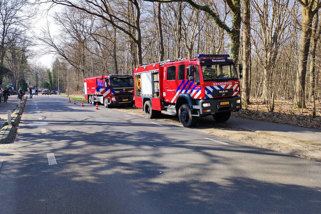 Brand in droog bosgebied