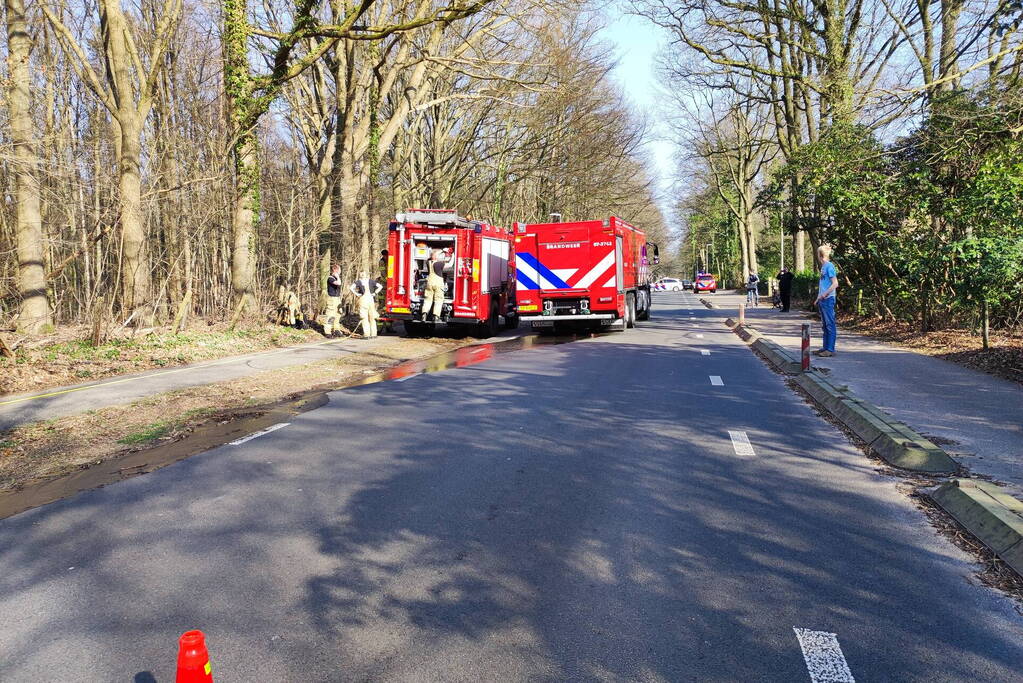 Brand in droog bosgebied
