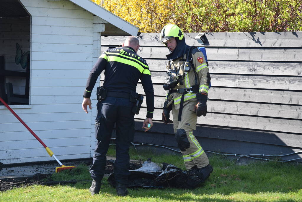 Veel schade vanwege brand in tuinhuis