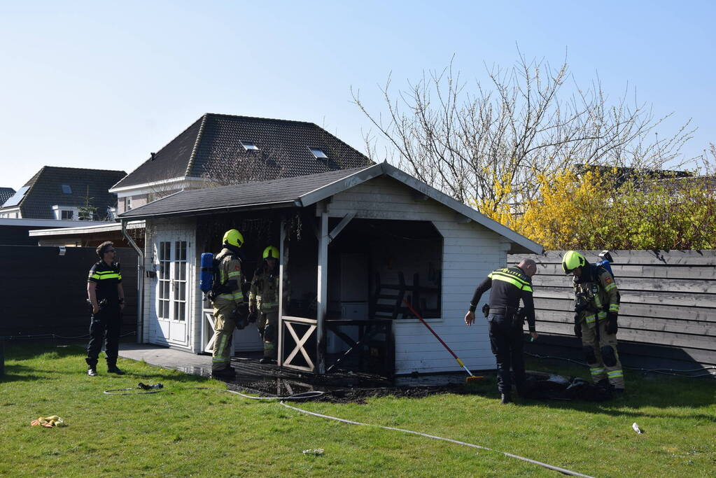 Veel schade vanwege brand in tuinhuis
