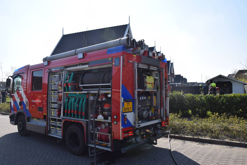 Veel schade vanwege brand in tuinhuis