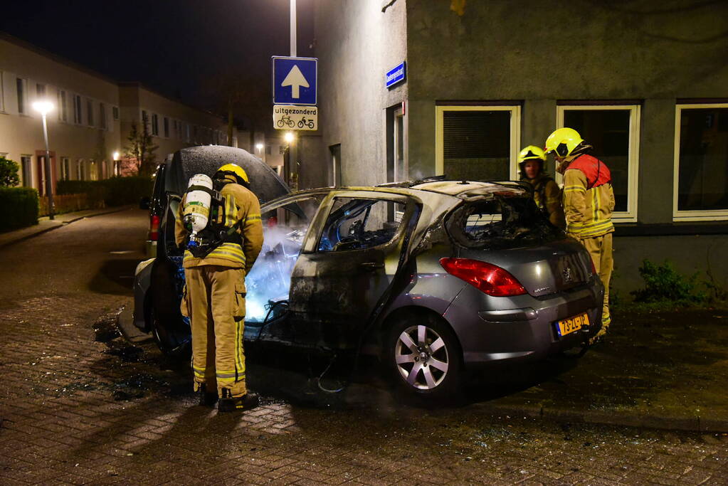 Auto brandt volledig uit