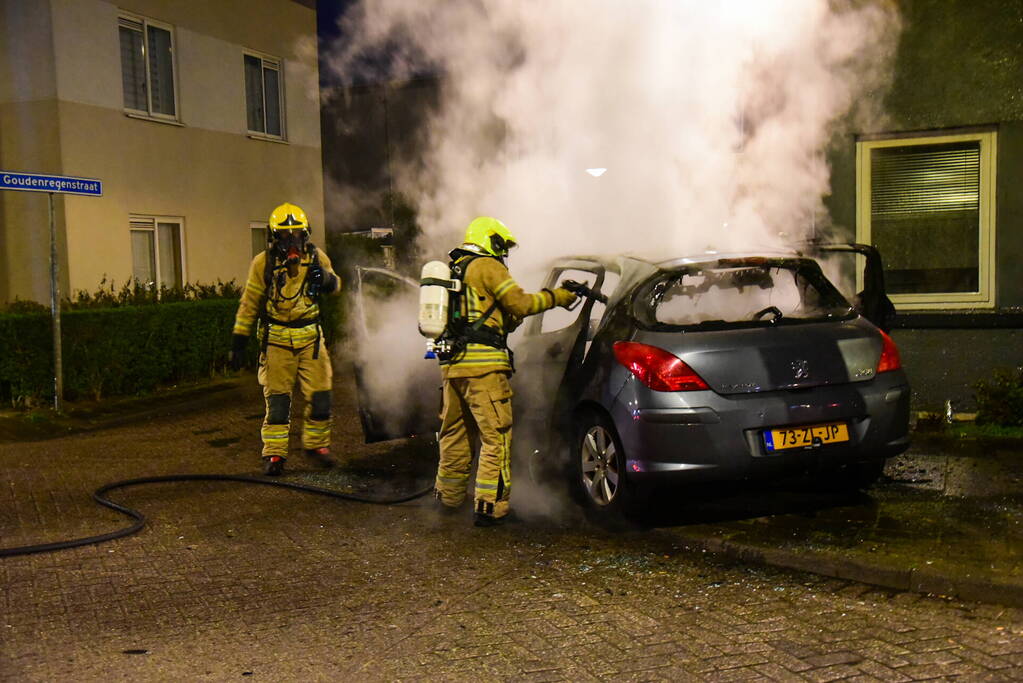 Auto brandt volledig uit