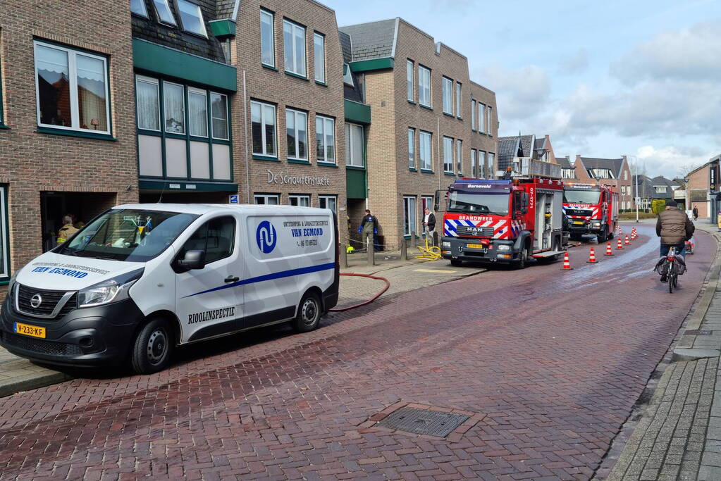 Waterleiding gesprongen in appartementencomplex