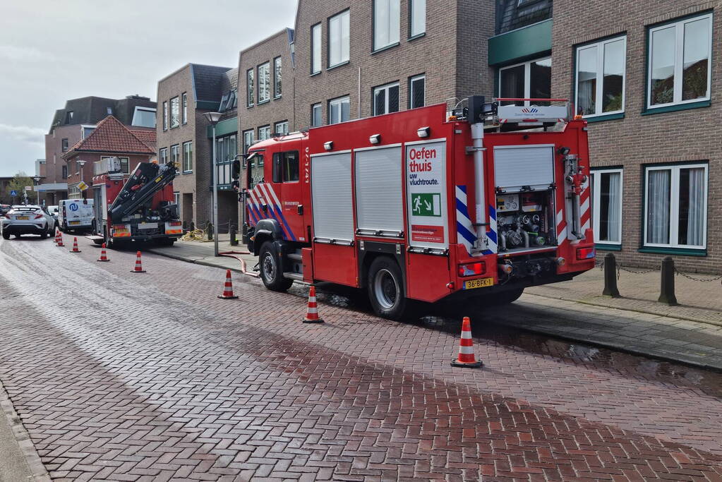 Waterleiding gesprongen in appartementencomplex