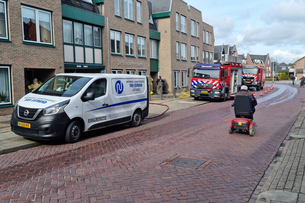 Waterleiding gesprongen in appartementencomplex