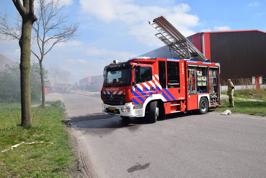Hevige brand in grote afvalcontainer