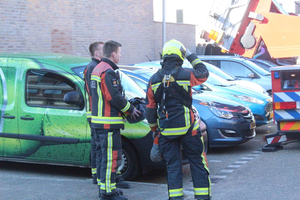 Meeuw vast aan zonnepanelen