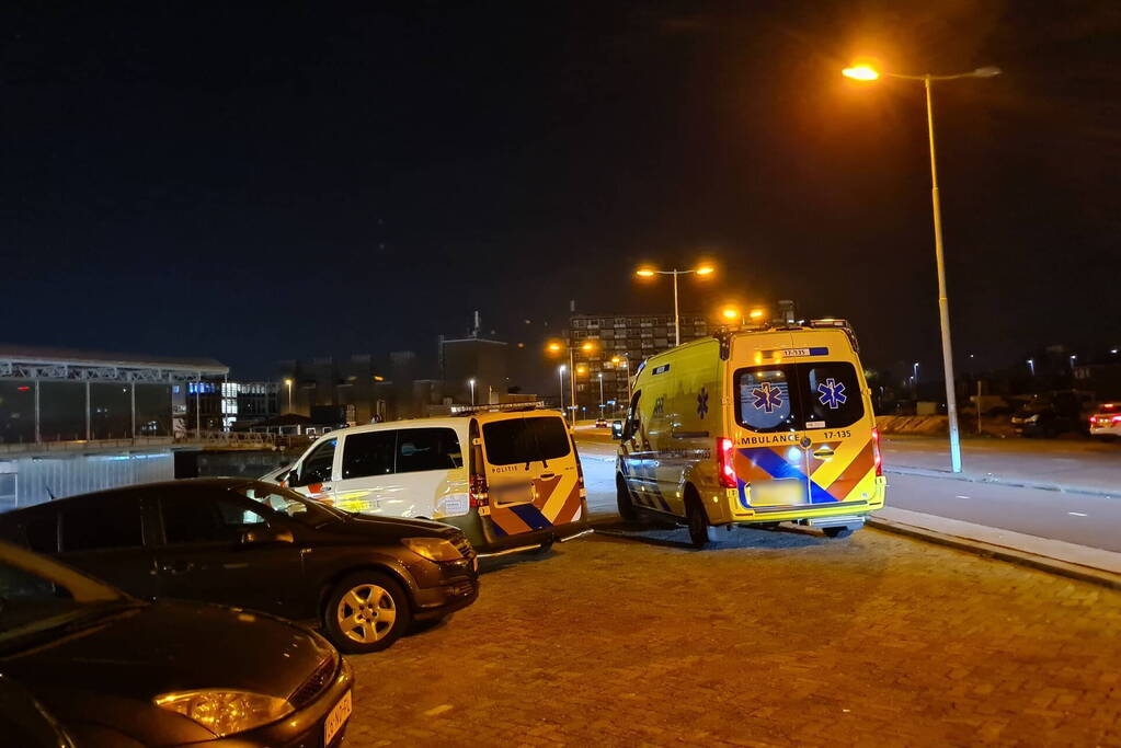 Auto met twee inzittenden de Merwedehaven ingereden