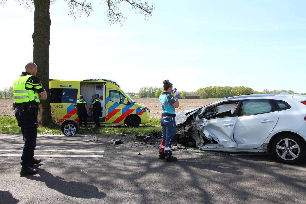 Automobilist gewond bij botsing tegen boom