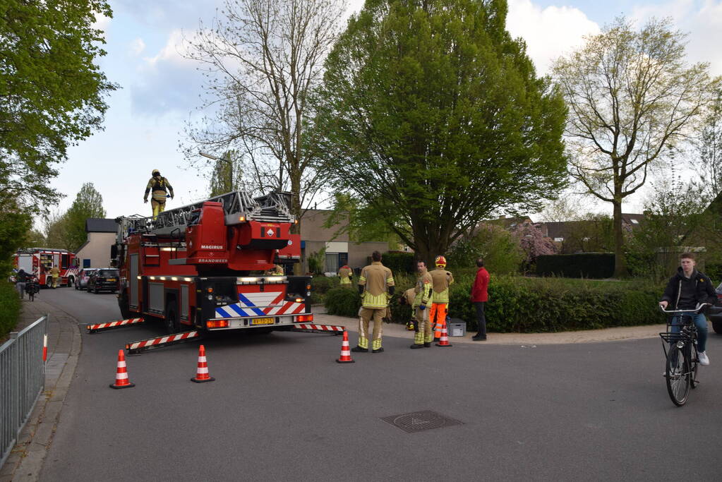 Gevaarlijk hangende tak uit boom gehaald