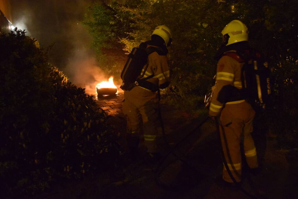 Brandwonden door brandende autoband
