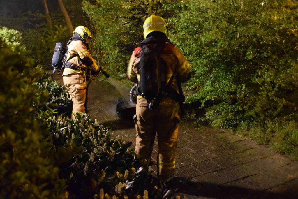 Brandwonden door brandende autoband