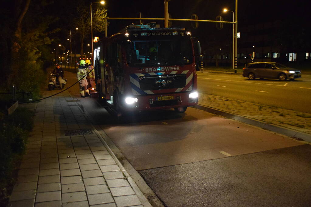 Brandwonden door brandende autoband