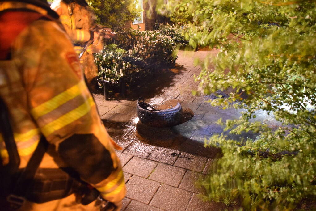 Brandwonden door brandende autoband