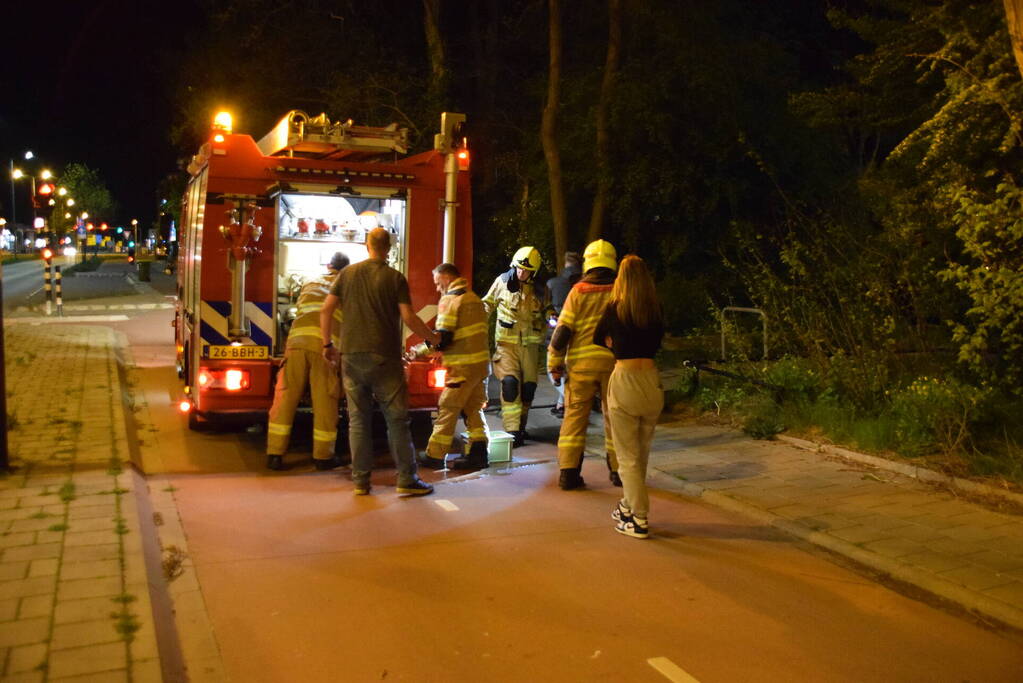 Brandwonden door brandende autoband