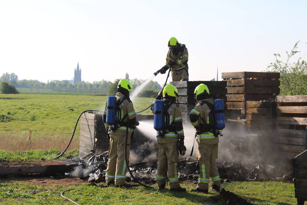 Veilingskratten vatten vlam in polder
