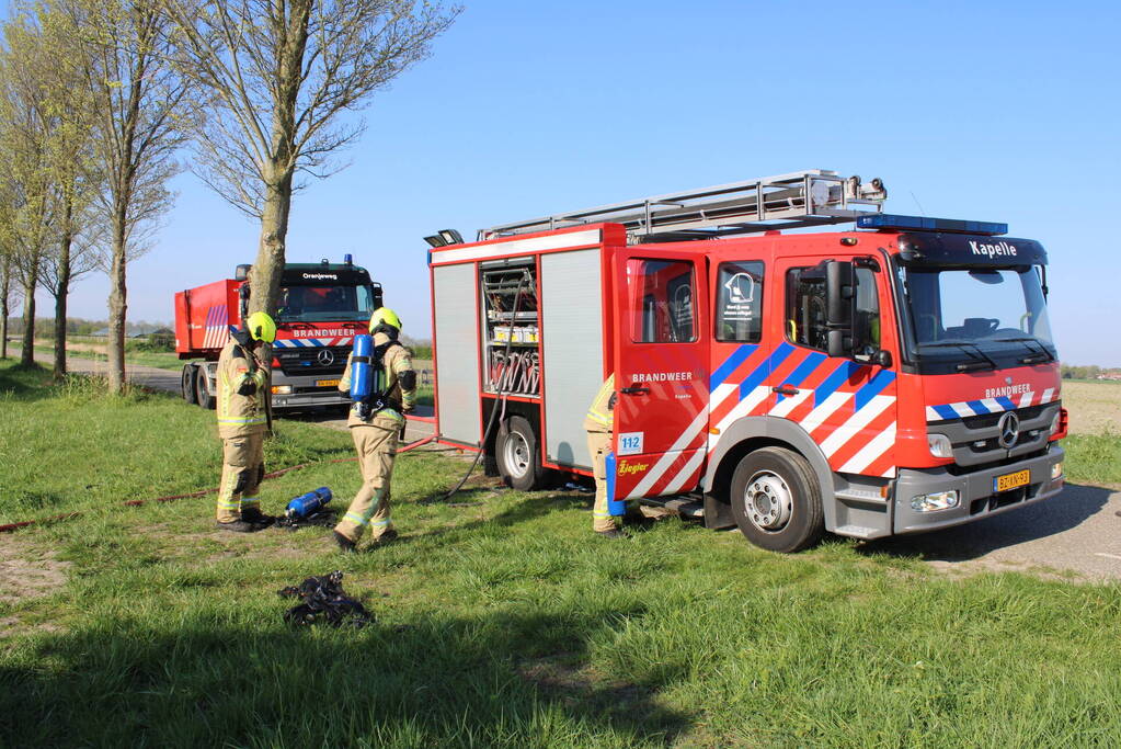 Veilingskratten vatten vlam in polder