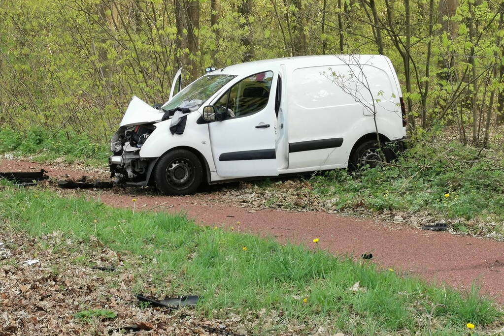 Bestelwagen botst op boom