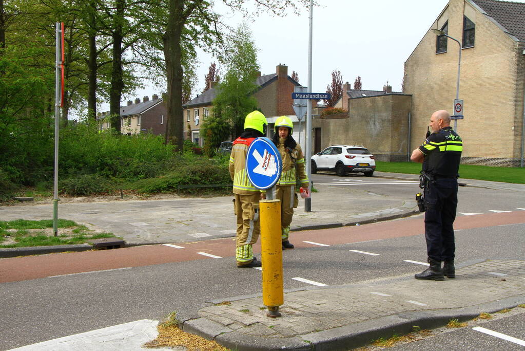 Straat afgezet vanwege gasleiding