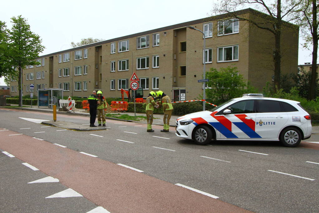 Straat afgezet vanwege gasleiding