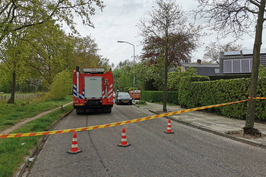 Straat afgesloten door gasleklage