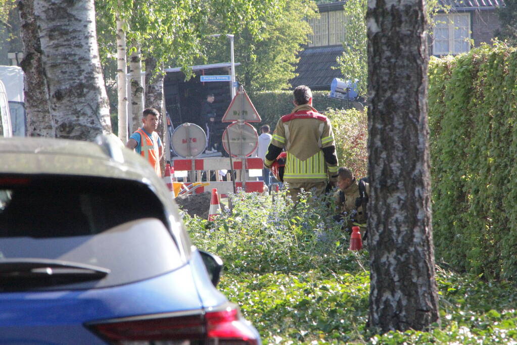 Gasleiding geraakt bij werkzaamheden