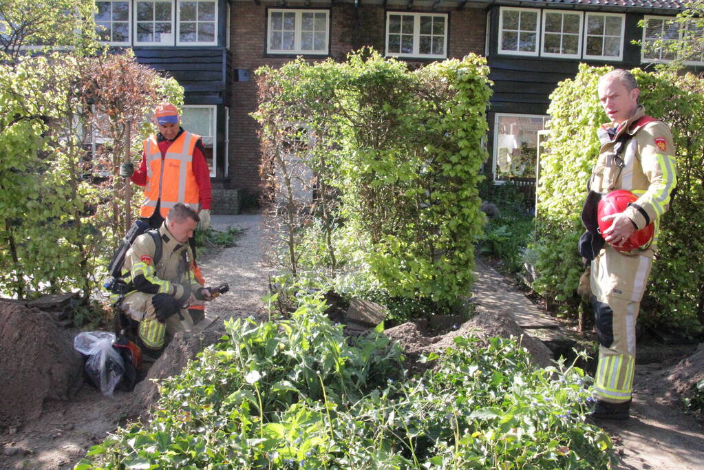 Gasleiding geraakt bij werkzaamheden