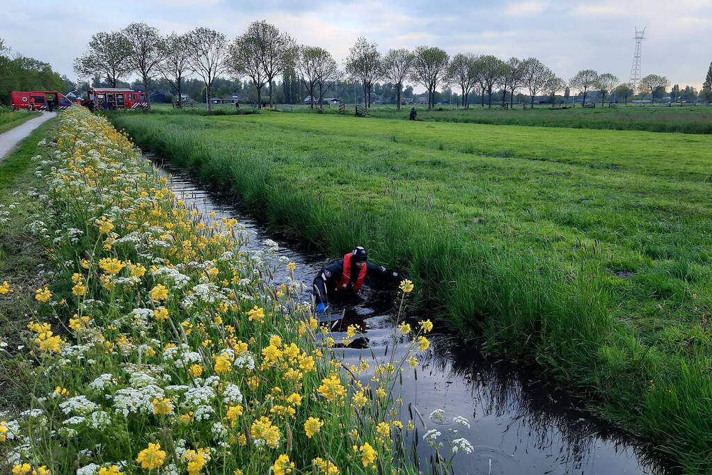 Zoekactie na aantreffen van schoen in slootkant