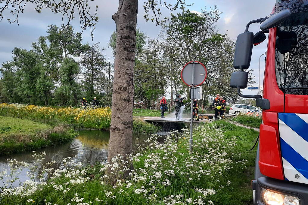Zoekactie na aantreffen van schoen in slootkant