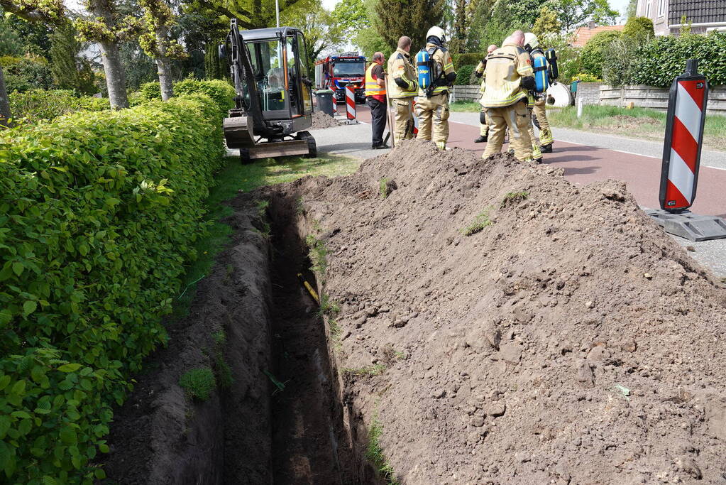 Doorgaande weg afgesloten na gaslekkage