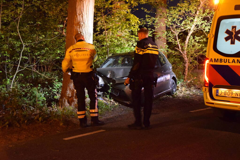 Automobilist rijdt tegen boom