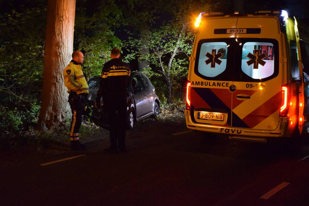 Automobilist rijdt tegen boom