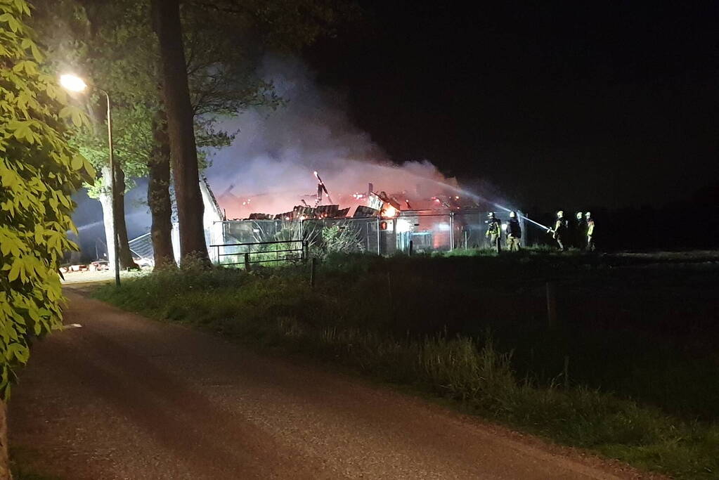 Vrijstaande woning volledig uitgebrand