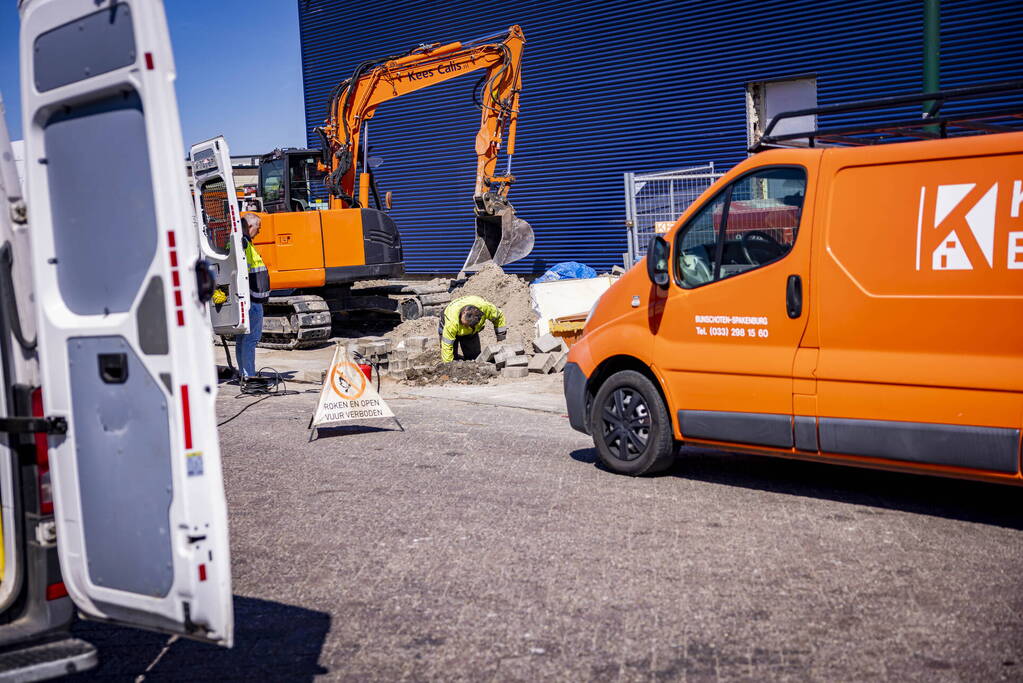 Gasleiding geraakt bij graafwerkzaamheden