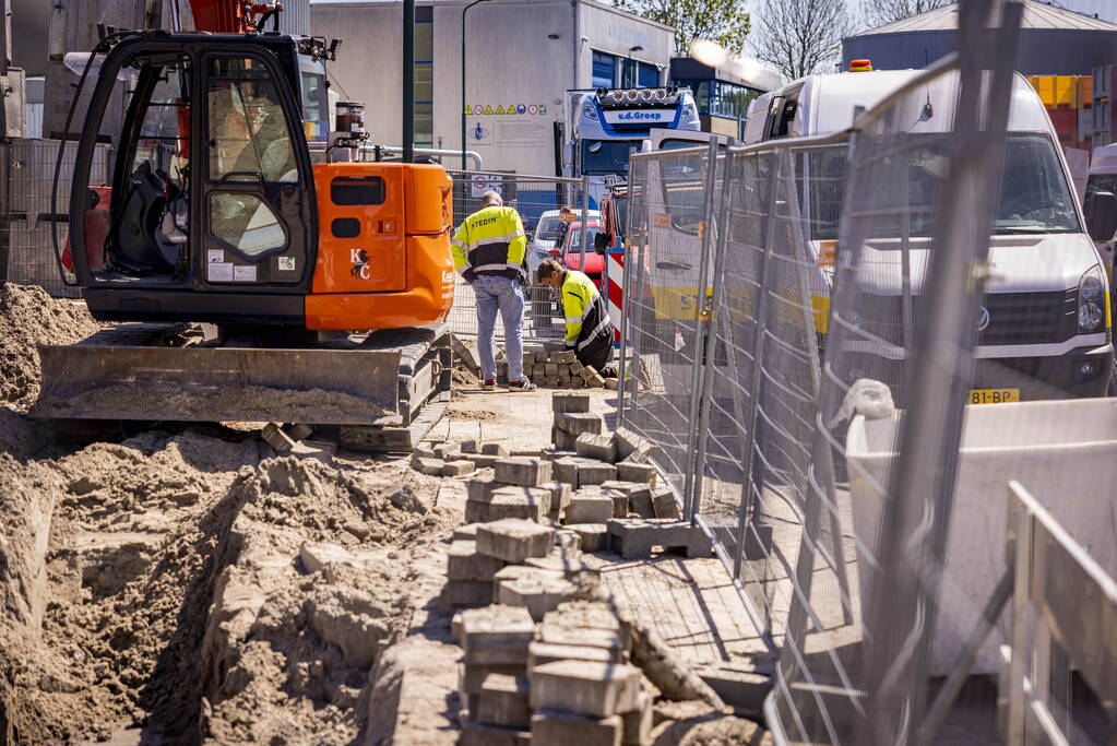 Gasleiding geraakt bij graafwerkzaamheden