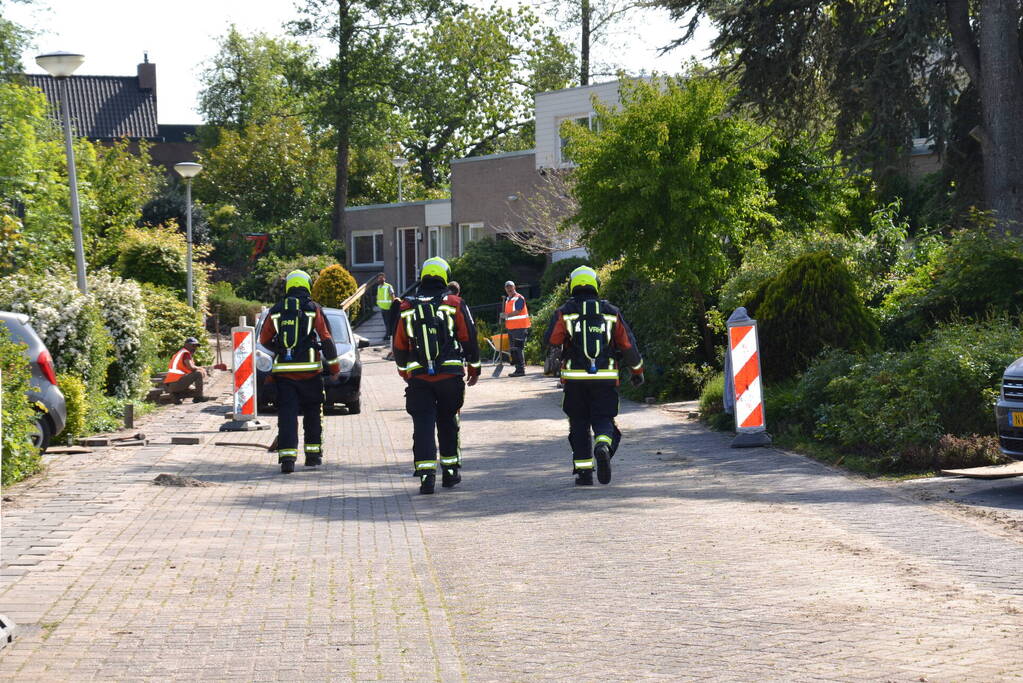 Straat afgezet door flinke gaslekkage in Groenswaard