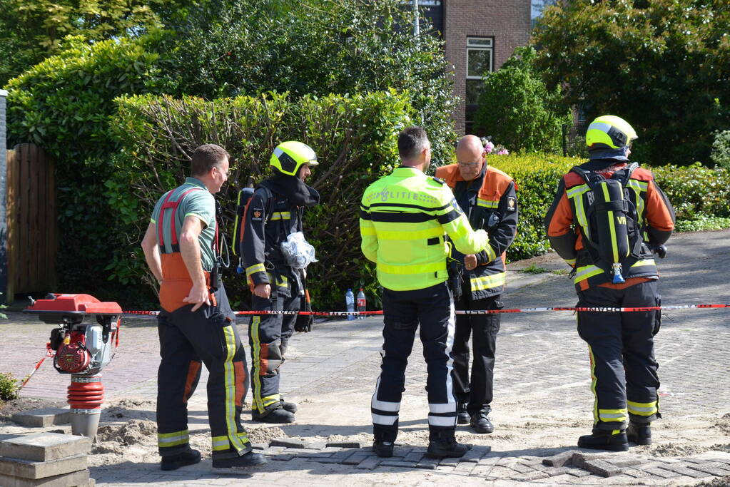 Straat afgezet door flinke gaslekkage in Groenswaard