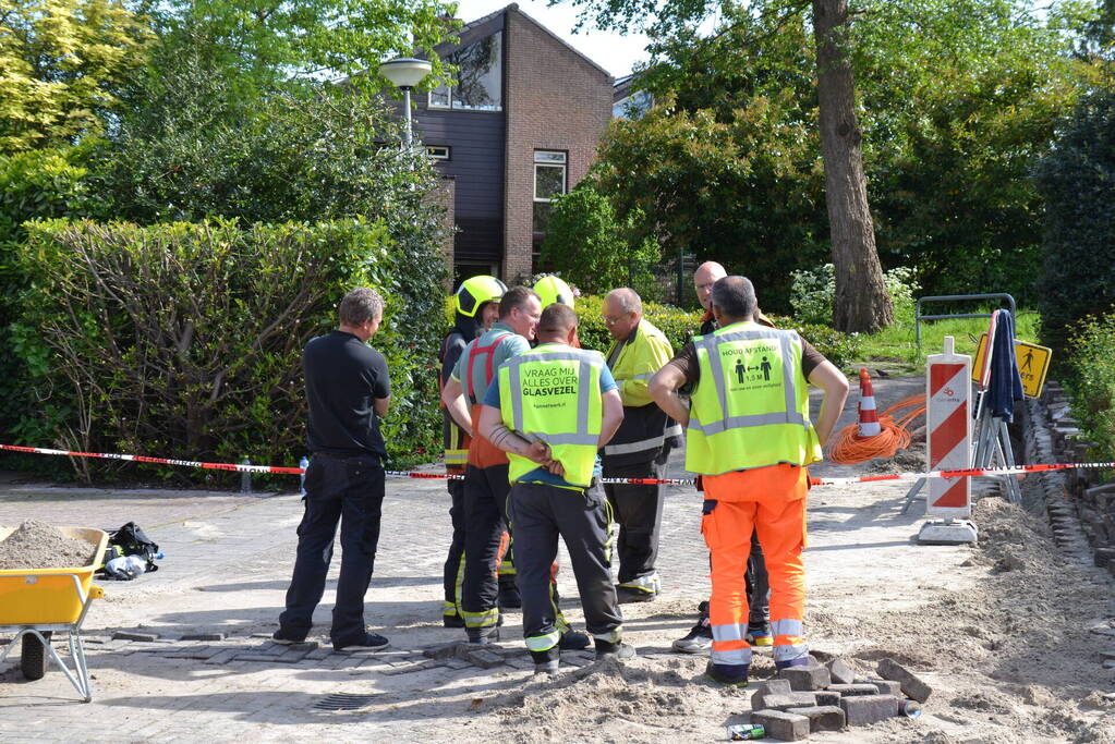 Straat afgezet door flinke gaslekkage in Groenswaard