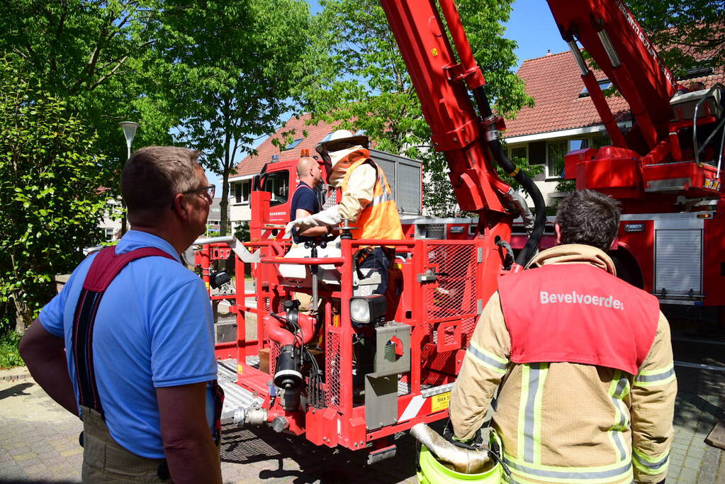 Brandweer ingezet voor verwijderen groot bijennest