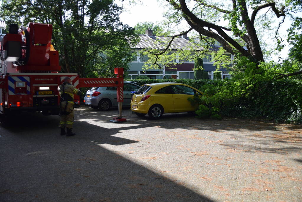 Tak valt op geparkeerde auto