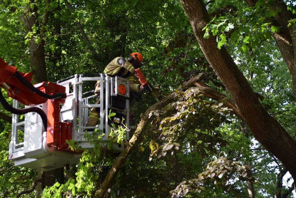 Tak valt op geparkeerde auto