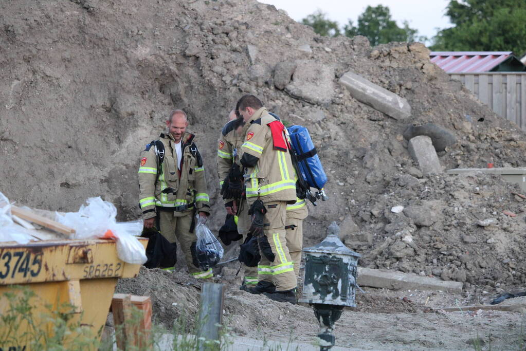Gasleiding geraakt op bouwterrein