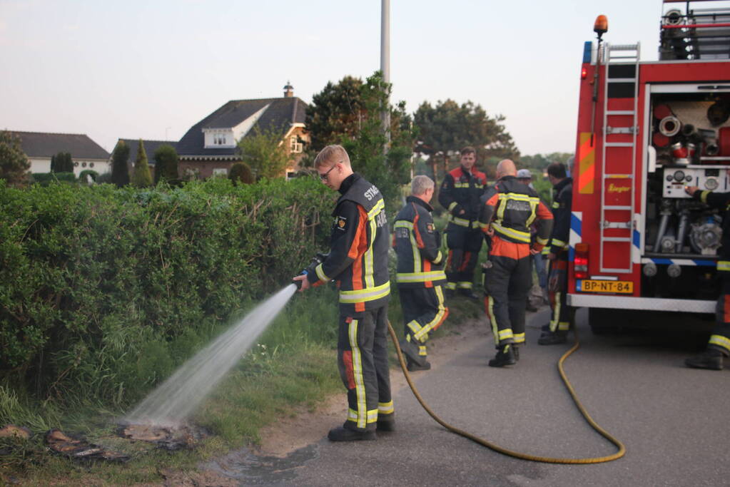 Brandend karton snel geblust