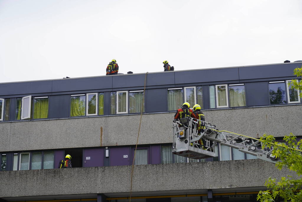 Brand op dak van maisonnette bij werkzaamheden