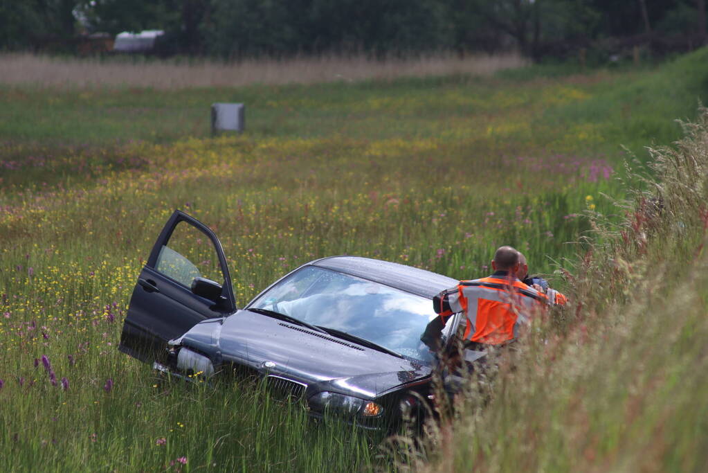 Auto met twee inzittenden belandt in het water