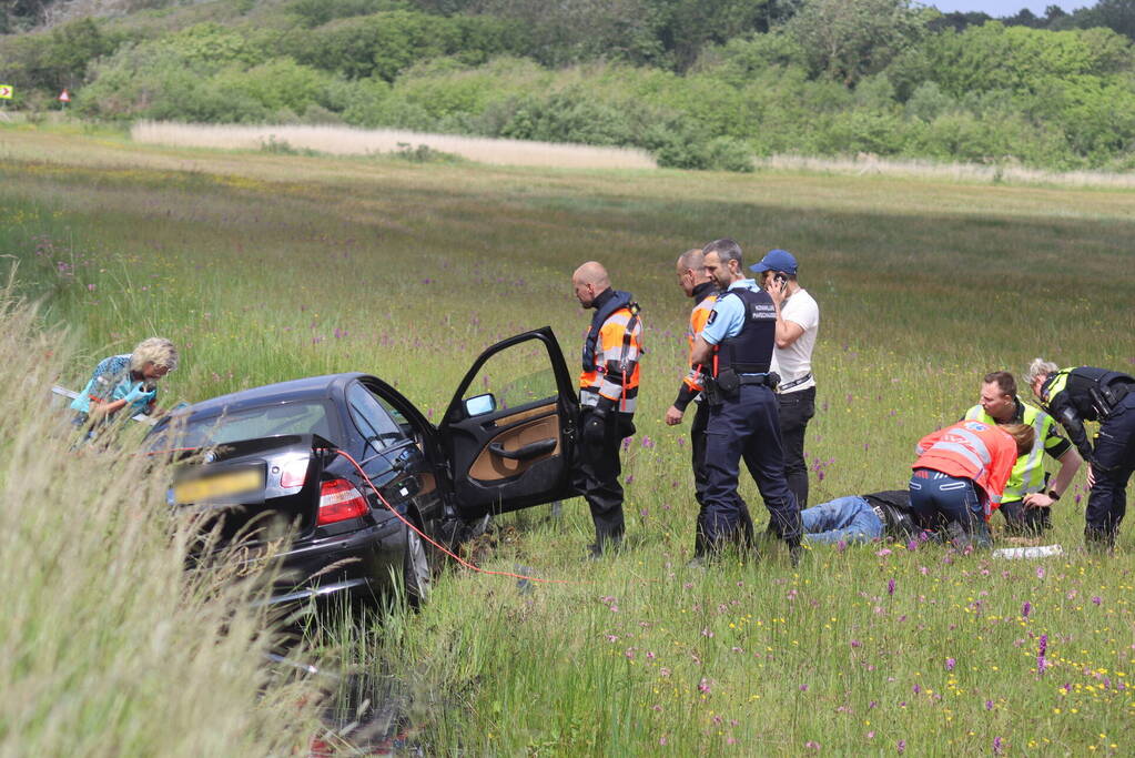 Auto met twee inzittenden belandt in het water